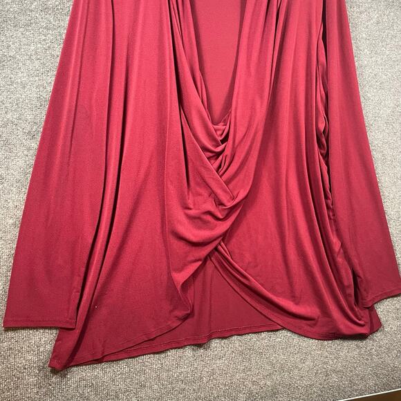 Lane Bryant Crossover Top Women's Plus 22/24 Red Dressy Flowy Formal Party - Picture 3 of 9